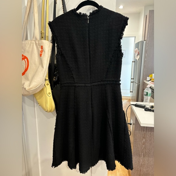Rebecca Taylor Tweed V-Neck Dress Black Size 2 - Picture 6 of 6
